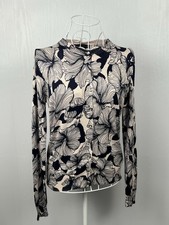 M&S Collection Women’s Floral Cardigan Size 12 Pink Navy Blue Button Up Knitwear Women's Sweater & Cardigan & Knitwear price