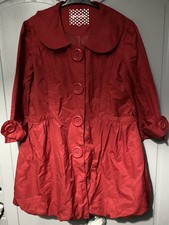 Girls Red Trench Coat From New Look Age 14-15 Girls' Trench Coat price