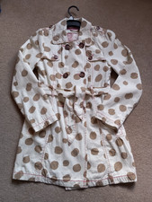 NEXT Girls Trench Coat Age 9-10 Years Ivory/Beige Tie Belt, Smart Jacket Wedding Girls' Trench Coat price