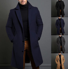 Mens Winter Warm Formal Trench Coat Long Jacket Smart Work Outwear Overcoat Men's Jacket price