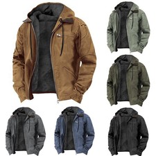 Mens Winter Casual Padded Jacket Warm Hooded Soft Comfort Coat Thick Jacket Tops Men's Jacket price