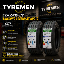 2 X New 195/55R16 87V XL LINGLONG  GREENMAX 1955516 195 55 16  B FOR WET GRIP Tires price