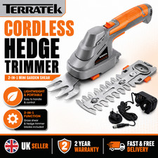 Terratek Cordless Hedge Trimmer Garden Grass Shear Cutter 7.2V 2 in 1 Handheld Hedge Trimmers price