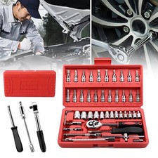 46PCS Drive Socket Set 1/4'' Ratchet Screwdriver Car Repair Tool Kit with Case Socket Set price