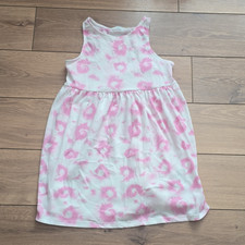 Primark Girls Pink White Tie Dye Jersey A-Line Strappy Dress 8-9Y Knee Girls' Jersey price