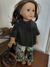 Outfit for American Girl Dol Set of Flowery Dungarees and A Cape Handmade New UK Girls' Jumpsuit and Dungarees price