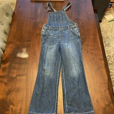 Girls' Wide Leg Baggy Denim Overalls - Cat & Jack Dark Wash Girls' Jumpsuit and Dungarees price