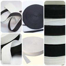 Black & White 100 % Cotton Bunting Tape All Widths  x 5 & 10 metre Lengths Cotton price
