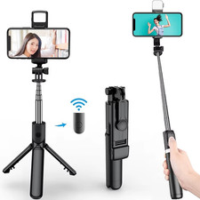 Monopod Selfie Stick with Remote Bluetooth Tripod & Fill Light for All Phones. Selfie Stick price