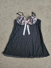 Size 14/16 Black & Pink Babydoll Nightdress with Lace Detail Babydoll price