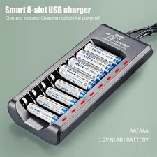 Fast Battery Charger 8 Slot For AA/AAA Ni-MH/Ni-Cd Rechargeable Batteries UK Battery Charger price