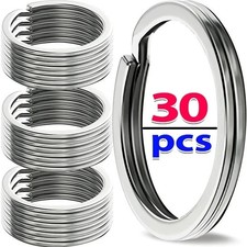 10/20/30pc Heavy Duty Metal Split Key Rings - 25mm/30mm Silver Keychain Loops Keychain price