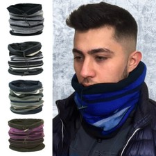 MENS WINTER ADJUSTABLE NECK WARMER SNOOD SCARF WITH WARM SOFT FLEECE LINING Men's Neck Warmer price