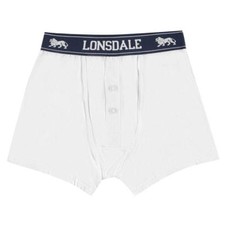 BOYS QUALITY WHITE BUTTON FRONT BOXER SHORTS LONSDALE LONDON  AGE 7 8 9 10 11 12 Boys' Boxer price
