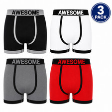 Boys Boxer Trunks 3 Pack Kids Seamless Stretch Underwear Shorts Comfort Fit Ages Boys' Boxer price