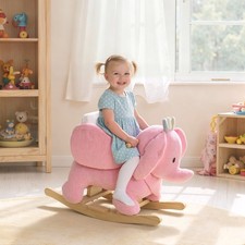 Kids Rocking Horse, Baby Ride On Elephant Rocker With Safety Belt And Sound For Kids' Belts price