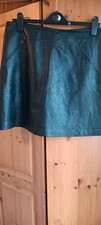 Whistles Black Leather Mini Skirt Size 14. Zip Closure. Skirt price