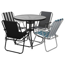 Garden Table & Folding Deck Chairs Set 2 4 Seater Outdoor Patio Dining Furniture Garden Furniture Set price
