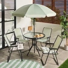 OHS 6 Piece Patio Set Garden Furniture Table Chairs Parasol Foldable Outdoor Garden Furniture Set price