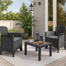 Patio Garden Bistro Set 3PC Rattan Outdoor Furniture Table & Chairs Garden Furniture Set price