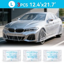 3 Pack Universal Disposable Car Cover Clear Plastic Rain Dust Protection Medium Car Cover price