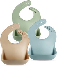 3 Pack Silicone Baby Bibs Waterproof Feeding Toddler Food Catcher Pocket 10-72m Baby Raincoat price