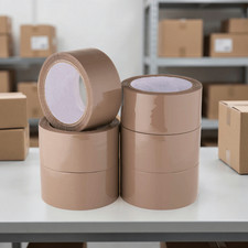 6 STRONG BROWN BUFF PARCEL PACKAGING PACKING TAPE 48MM X 68M BOX SEALING ROLLS Tape price