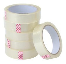 6 X ROLLS CLEAR PACKING TAPE CELLOTAPE SELLOTAPE ADHESIVE 1" X 50M Tape price