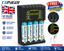 AAAAA Battery Charger 4 Slots Intelligent LED Indicator USB C Micro Charger UK Standard & Rechargeable Batteries price
