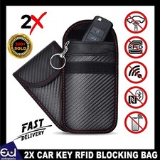 2X RFID BLOCKING CAGE CAR KEY SIGNAL BLOCKER FARADAY POUCH CASE FOB KEYLESS Key price