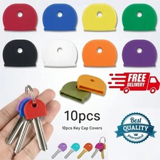 10 Key Cap Covers Tag Assorted Colours Rubber ID Markers Keyring Identifier Key price