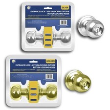 Door Knob Entrance Lock Set Keyed Entry Handle Lock Gold/Silver 3 Keys Doorknob Lock price