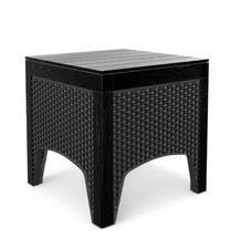 Rattan Effect Square Garden Side Table Patio Coffee Tea Outdoor Furniture Black Garden Table price