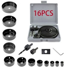 16Pcs Hole Saw Kit 19-127mm Circular Round Cutting Sawing Kit Set Wood Metal New Saw price