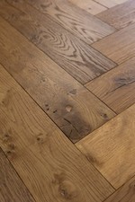 £48.99 - Herringbone Parquet Oak Antique Brown Flooring - 15x4x125 - SAMPLE Parquet price