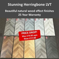 Herringbone LVT Flooring - Stunning Oak / Grey shades. Glue down, Parquet Sample Parquet price