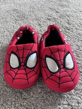 BOYS MARVEL SPIDERMAN RED CHARACTER SLIP ON NOVELTY SLIPPERS KIDS UK SIZE 8-2 Boys' Slippers price