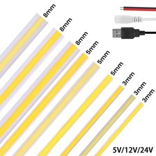 High Density COB LED Strip Lights 5V 12V 24V Self Adhesive Tape Cabinet Lighting LED Lighting price
