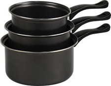 3 pc Non-Stick Saucepan Set 16/18/20cm Cooking Pots Milk Pan Set Black Pot / Pan Sets price