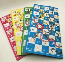 Complete Set Snakes And Ladders Folding Card Board Game 2-4 Dice Kids Games B UK Game Set price