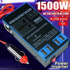 1500W Car Power Inverter Converter Adapter DC 12V to AC 240V 4 USB Socket Wave Car Power Inverter-Converter price