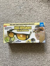 Wrap Around Fit Over HD Glasses Night Vision Driving Anti Glare Yellow Lens NEW Unisex Sunglasses price
