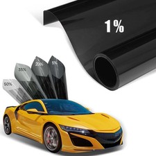 1% 75CM x 6M CAR WINDOW TINT FILM KIT TINTING SUPER DARK BLACK LIMO UK Car Window Film price
