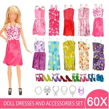 60Pcs Barbie Doll Clothes Bundle Dresses Shoes Set and Accessories Girl Toy Gift Doll Toys price