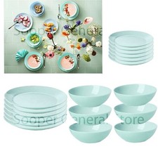 Plates Bowls Crockery Dinner Set Dinnerware Green Tableware 6 12 18Pc Mi/Di SAFE Dinnerware Set price