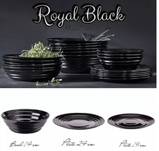 IKEA Black Dinnerware Bowl Plates Crockery Round Dinner Set Tableware 6 12 18 Pc Dinnerware Set price
