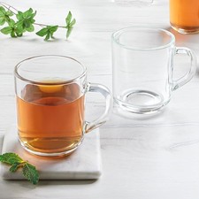 2 x Clear Glass Tea Coffee Cups Latte Cappuccino Mugs Hot Chocolate Glass 240ml Cup / Glass / Coffee Set price
