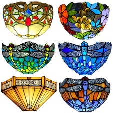 Tiffany Style 12 Inch Wall Light Night Sconce Stained Glas Uplighter with Fixing Wall Sconces price