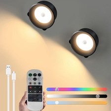 2 Rechargeable RGB LED Wall Sconce Light Magnetic Wall Mounted Night Lamp+Remote Wall Sconces price