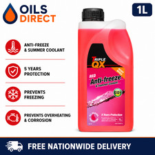 G12+ Red/Pink Coolant Antifreeze Fluid Ready Mixed Protection 1L TRIPLE QX Antifreeze price